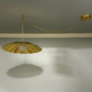 brass milk glass globe chain light