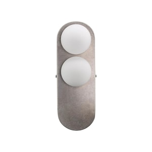 Two Light Handmade Brass Sconce Light With Brushed Nickel Finish.
