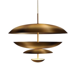 Layered Brass Chandelier Light Made From Pure Brass.