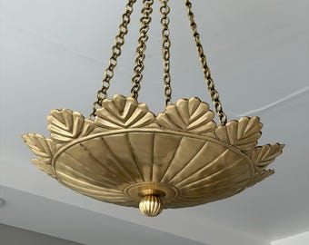 Ręcznie wykonana lampa wisząca z litego mosiądzu w kształcie kwiatów, szczotkowany żyrandol sufitowy