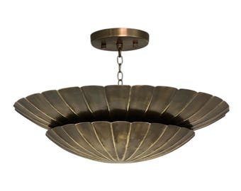 Lámpara de techo empotrada de latón estilo Art Déco