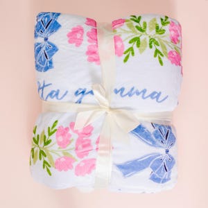 Delta Gamma Sherpa Blanket with Bows: Officially Licensed Sorority Throw