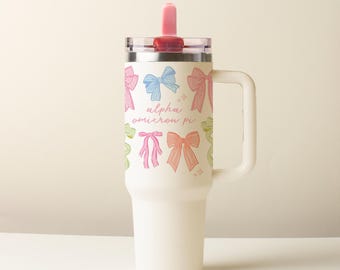 Alpha Omicron Pi Tumbler: AOII Sorority Gift, Leak-Proof, 40oz