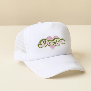 Delta Zeta Sorority Embroidered Trucker Hat | Greek Letter Mesh Snapback | Adjustable Hat | Tailgate, Big Little & Bid Day Gift