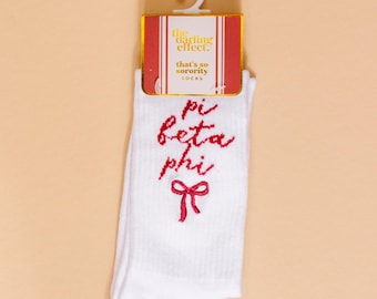 Pi Beta Phi Embroidered Crew Socks