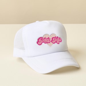 Phi Mu Sorority Embroidered Trucker Hat | Greek Letter Mesh Snapback | Adjustable Hat | Tailgate, Big Little & Bid Day Gift