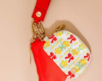 Chi Omega Sorority Wristlet: Hands-Free Zippered Duo Pouch