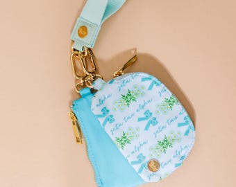 Zeta Tau Alpha Duo Pouch Wristlet: Sorority Gift with Zippered Wallet