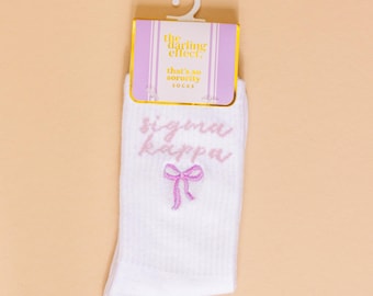 Sigma Kappa Embroidered Crew Socks