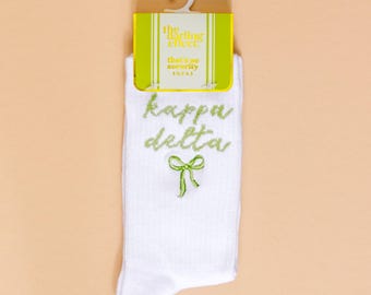 Kappa Delta Embroidered Crew Socks