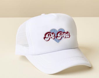Pi Beta Phi Embroidered Trucker Hat | Sorority Greek Letter Snapback