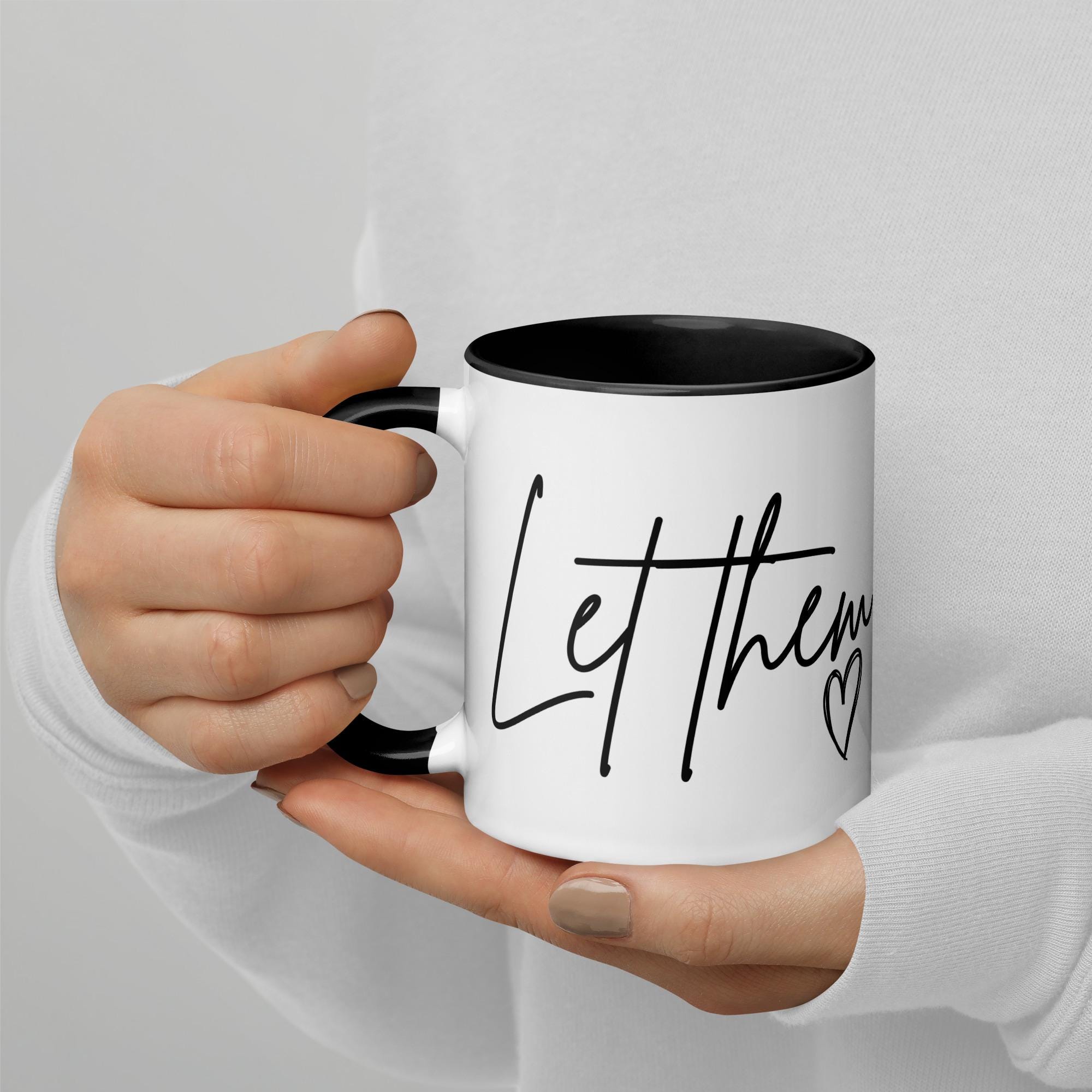 Taza "Déjalos" - Taza de café inspirada en Mel Robbins - Taza motivacional minimalista - Regalo de crecimiento personal - Taza con frase sobre terapia - Taza de salud mental