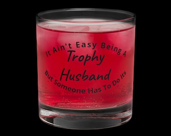 Vaso de whisky con forma de trofeo para tu marido: regalo divertido para él, regalo de cumpleaños para tu marido, vaso para el Día del Padre, regalo para el padrino de boda, artículos de bar para la cueva del hombre