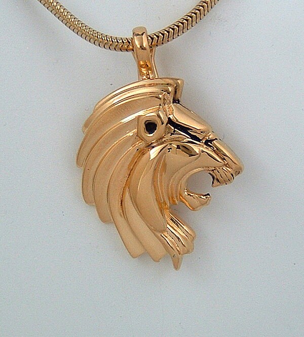LION PENDANT/ENHANCER in 18K Gold-plated Sterling | Etsy