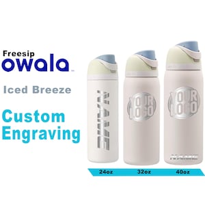 Owala Iced Breeze Farbe Freesip Wasserflaschen, Laser gravierte Owala, Owala Name Flasche, Owala Logo Flasche, individuelles Geschenk, Zengraved Store