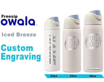 Owala Iced Breeze Color Freesip Water Bottles, Laser Engraved Owala, Owala Name Bottle, Owala Logo Bottle, Custom Gift, Zengraved Store