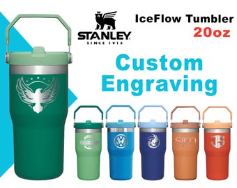 20oz Stanley IceFlow Stainless Steel Tumbler | Personalized Stainless Steel Flip Straw Bottle | Laser Engraved Tumbler, Mother's Day Gift