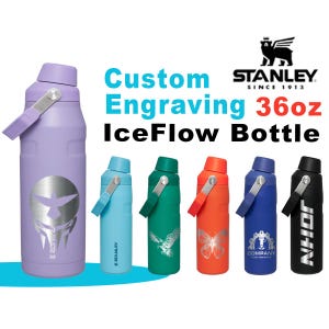 Gepersonaliseerde Stanley IceFlow-fles: 36 oz roestvrij staal, lasergegraveerd