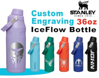 Botella de flujo rápido Stanley Ice Flow de 36 oz / Botella de acero inoxidable personalizada con soporte de tapa y tapa integrados / Ligera y a prueba de fugas.