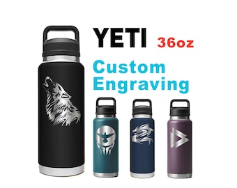 36oz YETI Rambler Water Bottles | Personalized Bottle | Laser Engraved Stainless Steel Bottle, Yeti Name Bottle, Thanksgiving Gift