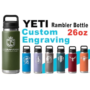 Personalized YETI 26oz Rambler: Laser Engraved Stainless Steel Water Bottle