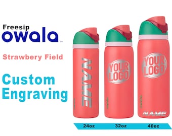 Owala Strawberry Field Color Freesip Water Bottles, Laser Engraved Owala, Custom Logo Bottle, Children Water Bottle, Zengraved Store