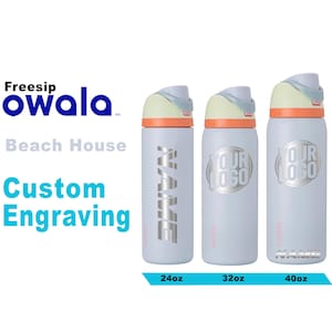 Owala Beach House Isolierte Wasserflaschen, Laser gravierte Owala, Benutzerdefinierte Owala Freesip Flasche, Geschenk für ihn, Schulflasche, Geburtstagsgeschenk