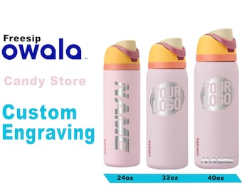 Owala Candy Store Color Freesip Water Bottles, Personalized Stainless Steel Bottle, Laser Engraved Custom Bottle, Thanksgiving, Zengraved