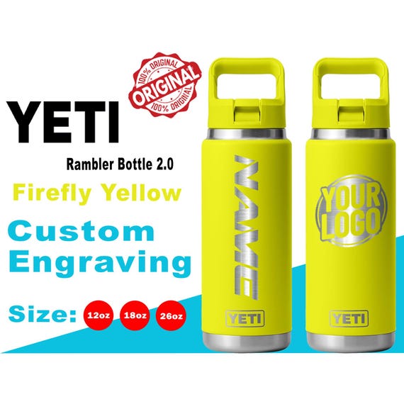 弁当箱・水筒 YETI Rambler 18 oz Bottle firefly Yellow YETI Firefly Yellow Rambler Bottle 2.0: Laser Engraved
