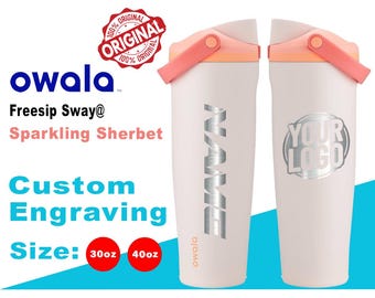 30 oz/40 oz Owala mousserende sorbet kleur freesip slinger waterfles. Lasergegraveerde Owala-fles met handvat, aangepaste fles met jouw naam