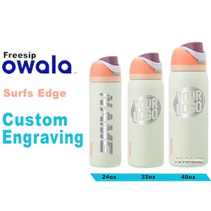 Personalisierte Owala Surfs Edge Wasserflasche: Lasergravierter Edelstahl