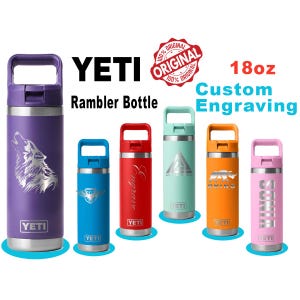 Personalized YETI 18oz Rambler: Laser Engraved Stainless Steel Water Bottle