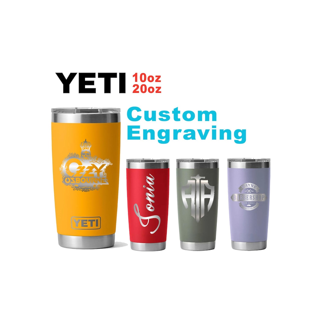 10oz, 20oz YETI Rambler Tumbler | Personalized Stainless Steel