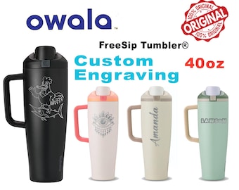 Personalized Owala FreeSip Tumbler, Laser Engraved Owala Tumbler for Coffee and Tea, Name Owala Tumbler, Insulated Tumbler, Gift for Her