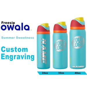 Owala Sommer Süße Farbe Freesip Wasserflaschen, Laser gravierte Owala, Flasche mit individuellem Logo, Kinder Wasserflasche, Zengraved Store