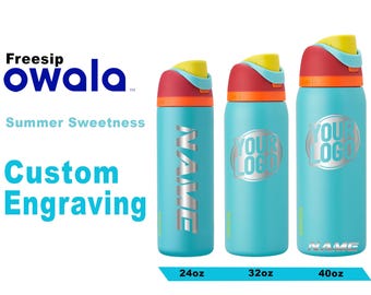 Owala Sommer Süße Farbe Freesip Wasserflaschen, Laser gravierte Owala, Flasche mit individuellem Logo, Kinder Wasserflasche, Zengraved Store