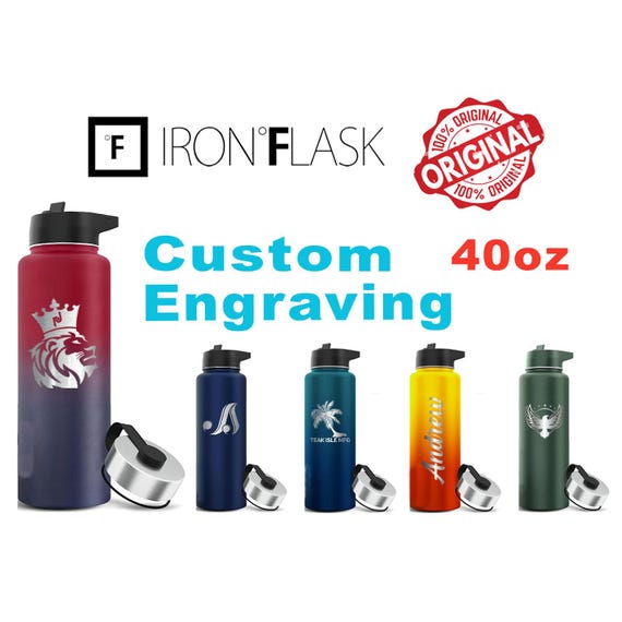 Personalized Iron Flask 40oz Water Bottle: Laser Engraved