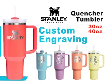 Personalized Stanley Quencher H2.0 Tumbler: Laser Engraved Stainless Steel, 30oz/40oz