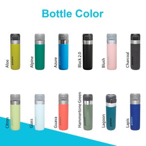 24oz Stanley Go Quick Flip Go Water Bottle | Personalized Double Walled 304 bOTTLE | Laser Engraved Bottle with Push Button Lid, BPA-Free image 2