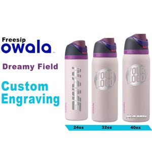 Owala Dreamy Feldfarbe Freesip Wasserflaschen, Laser gravierte Owala, Flasche mit individuellem Logo, Geschenk für Sie, Logo Flasche, Zengraved Store