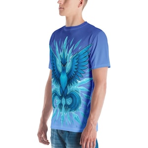 Articuno Team Mystic Shirt – Pokémon GO T-Shirt – Ice Blue Lightning Graphic Tee Gamer Gift Legendary Bird Shirt Men Women Unisex AOP