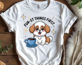 Kawaii Welpe Kaffee PNG: Hunde Liebhaber Clipart für Sublimation (Digital Download, 3000x3000 px)