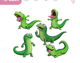 Hoppers Pixar ödla broderidesign paket, ödla rolig meme broderifil, semester, Pixar film