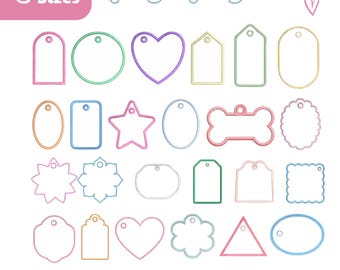 ITH Scalloped Name Tag Embroidery Design Set, Tag Applique Embroidery File, Frame Applique, In-The-Hoop Bag Tags, Keychains Design