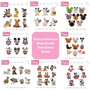 Mickey and Friends Halloween Embroidery Design Mega Bundle, Mickey Family Embroidery File, Toy Story, Mickey Ear, Halloween, Spooky Season