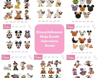 Mickey and Friends Halloween Embroidery Design Mega Bundle, Mickey Family Embroidery File, Toy Story, Mickey Ear, Halloween, Spooky Season