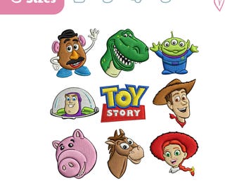 Toy Story Characters Embroidery Design Bundle, Set 9 Toy Story Embroidery File, Disney World Family, Family Trip, Disneyland Trip