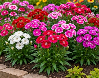 Más de 300 semillas de clavel (paquete de 5 g) – Semillas de clavel de poeta de colores variados, flores de jardín fragantes.