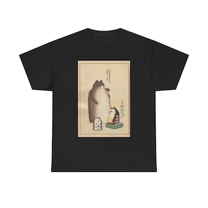 Japan toy cat paint ukiyoe Tee, Vintage Style T-Shirt, Casual Wear, Gift for Art Lovers, Unique Graphic Tee, Perfect for Every Occasion