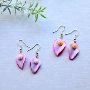 Handmade Polymer Clay Vulva Earrings with Flowers || Two Styles